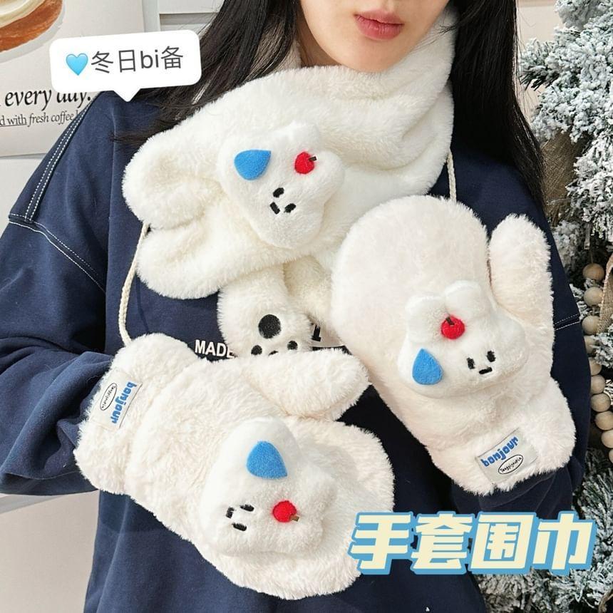 Cartoon Fluffy Mittens / Scarf Product Image