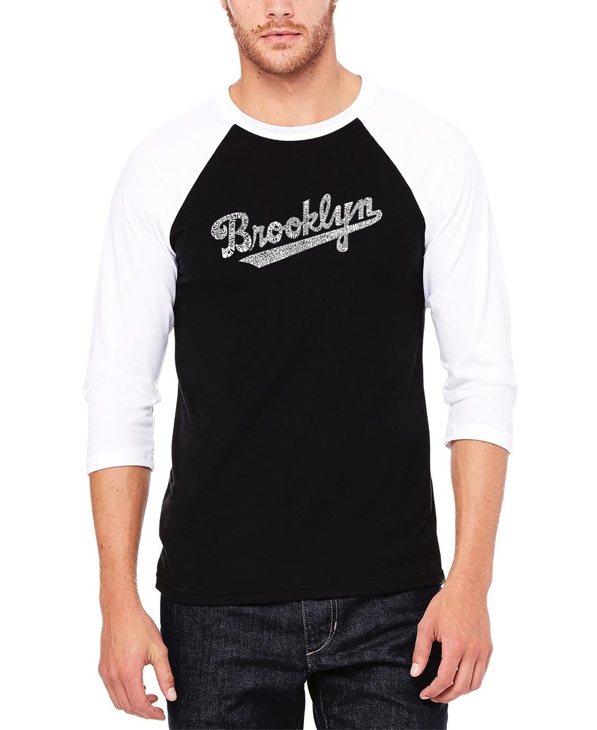 Mens Raglan Baseball Word Art Brooklyn Neighborhoods T-shirt Product Image