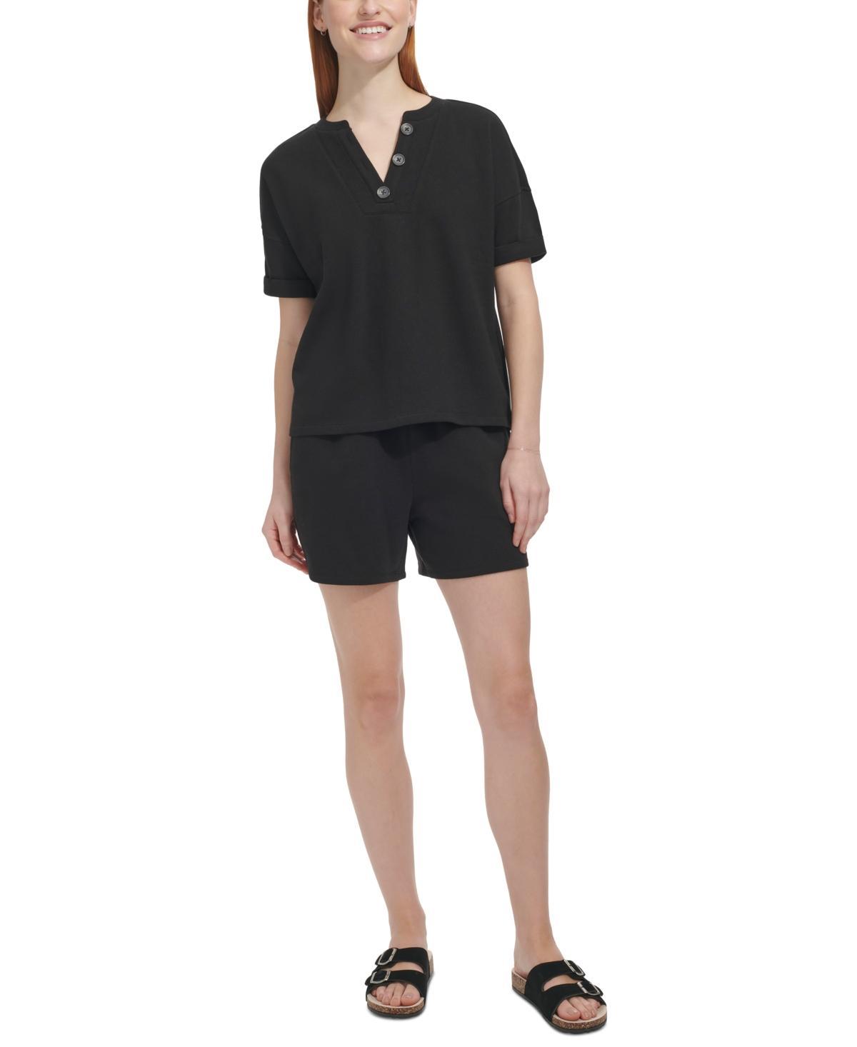 Andrew Marc Sport Womens French Terry Drawstring Shorts Product Image