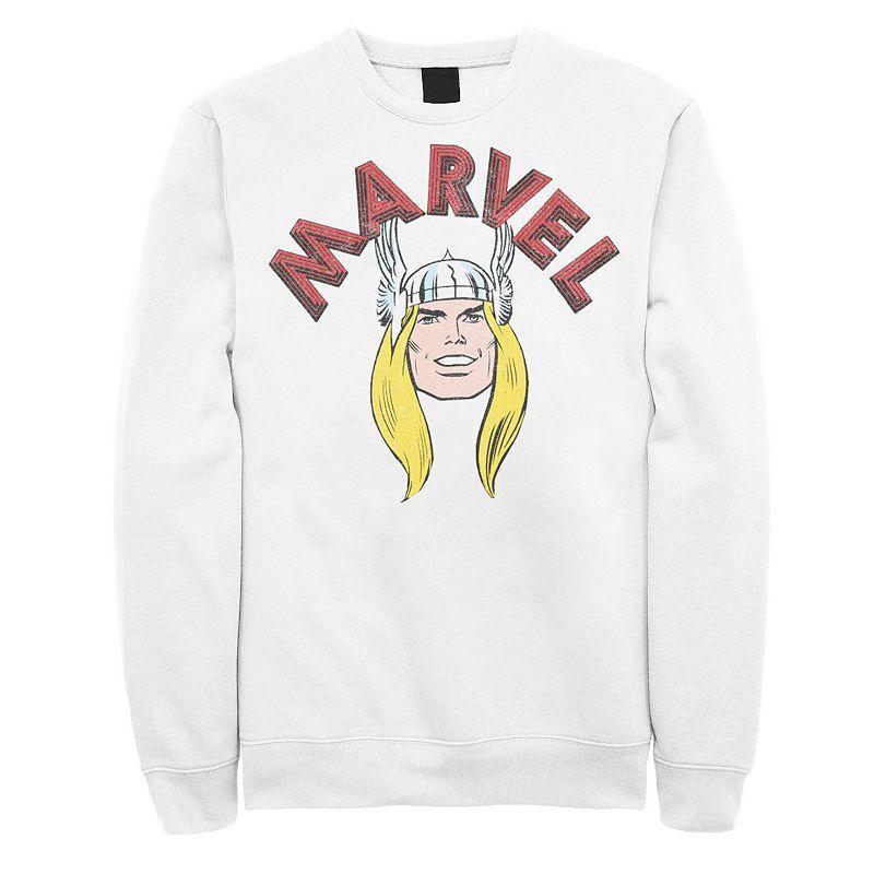 Mens Marvel Avengers Classic Thor Portrait Sweatshirt White Product Image