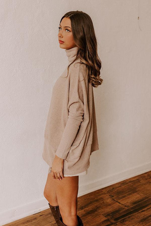 Fireside Cuddles Sweater in Warm Taupe Product Image