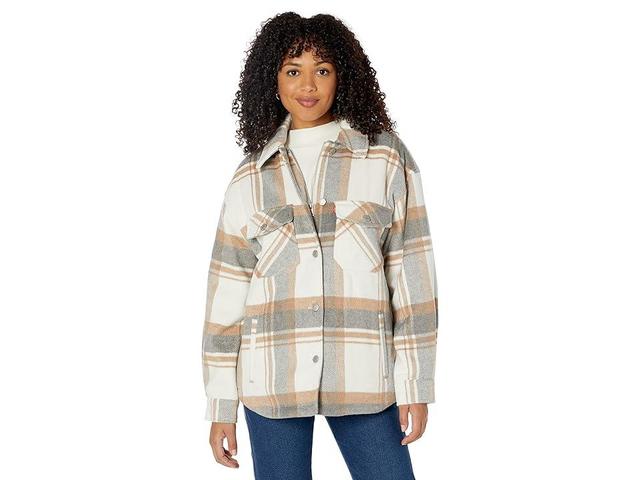 Levi's(r) Oversized Wool Blend Jacket (Pink Plaid) Women's Clothing Product Image