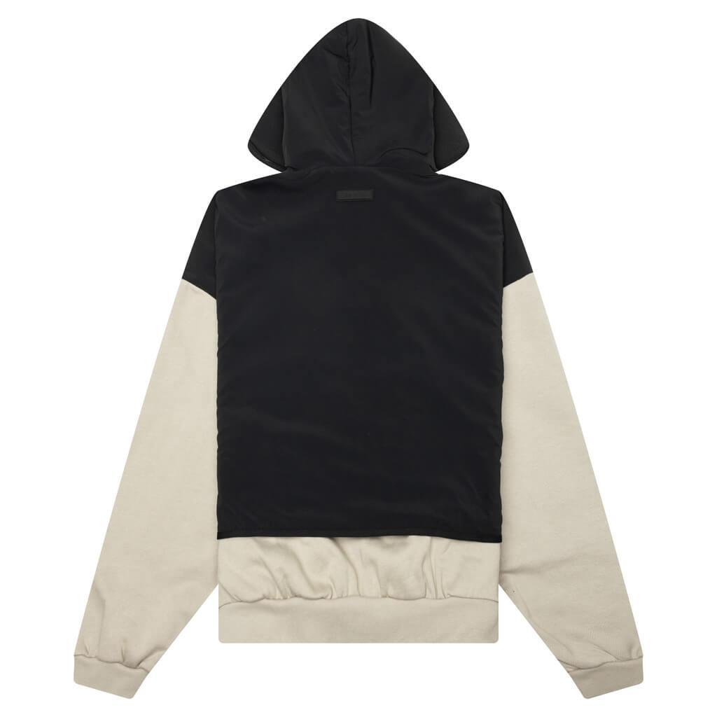 Nylon Fleece Hooded Sweater - Seal/Jet Black Male Product Image