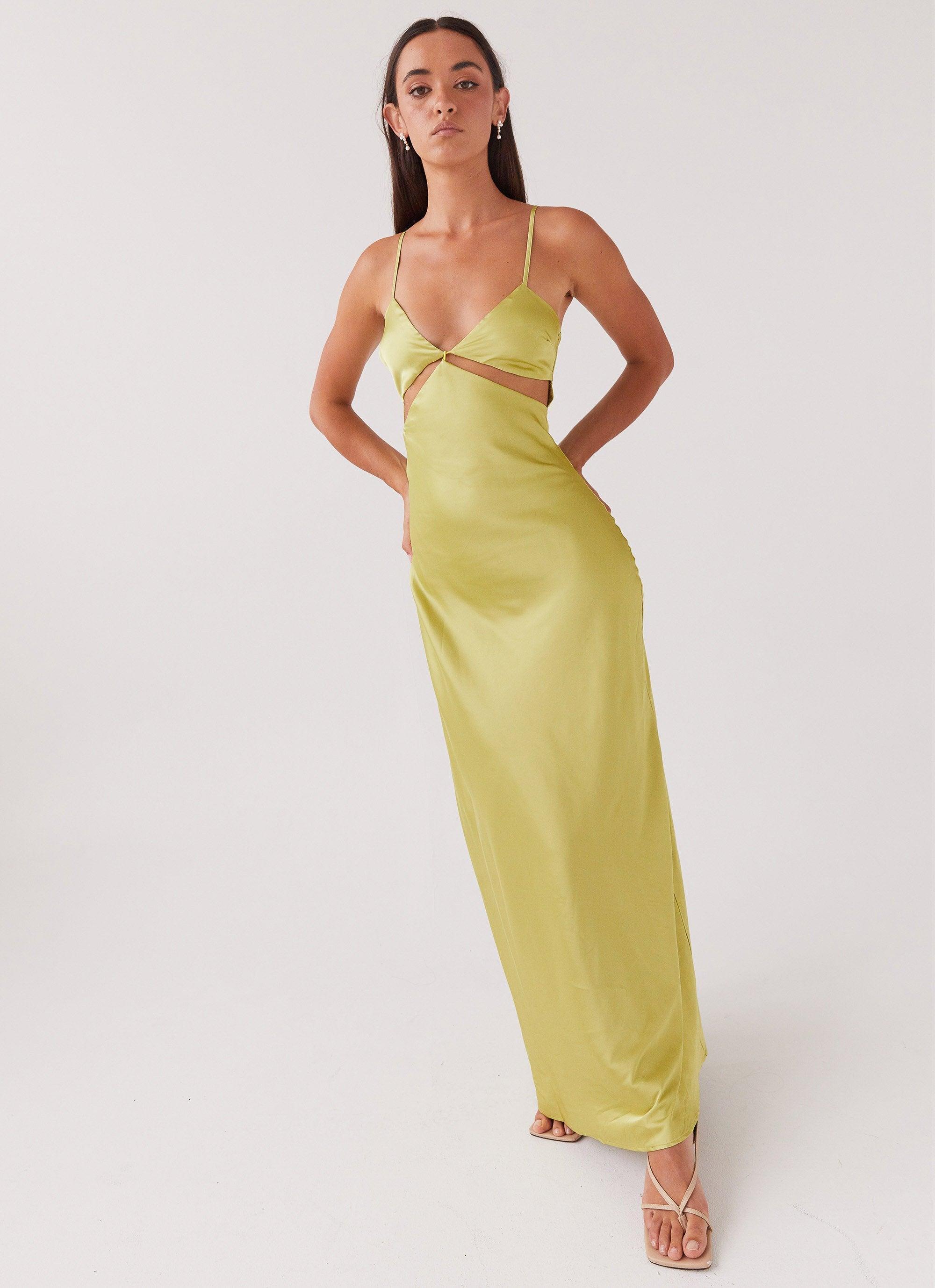 Raylie Cut Out Maxi Dress - Chartreuse Product Image