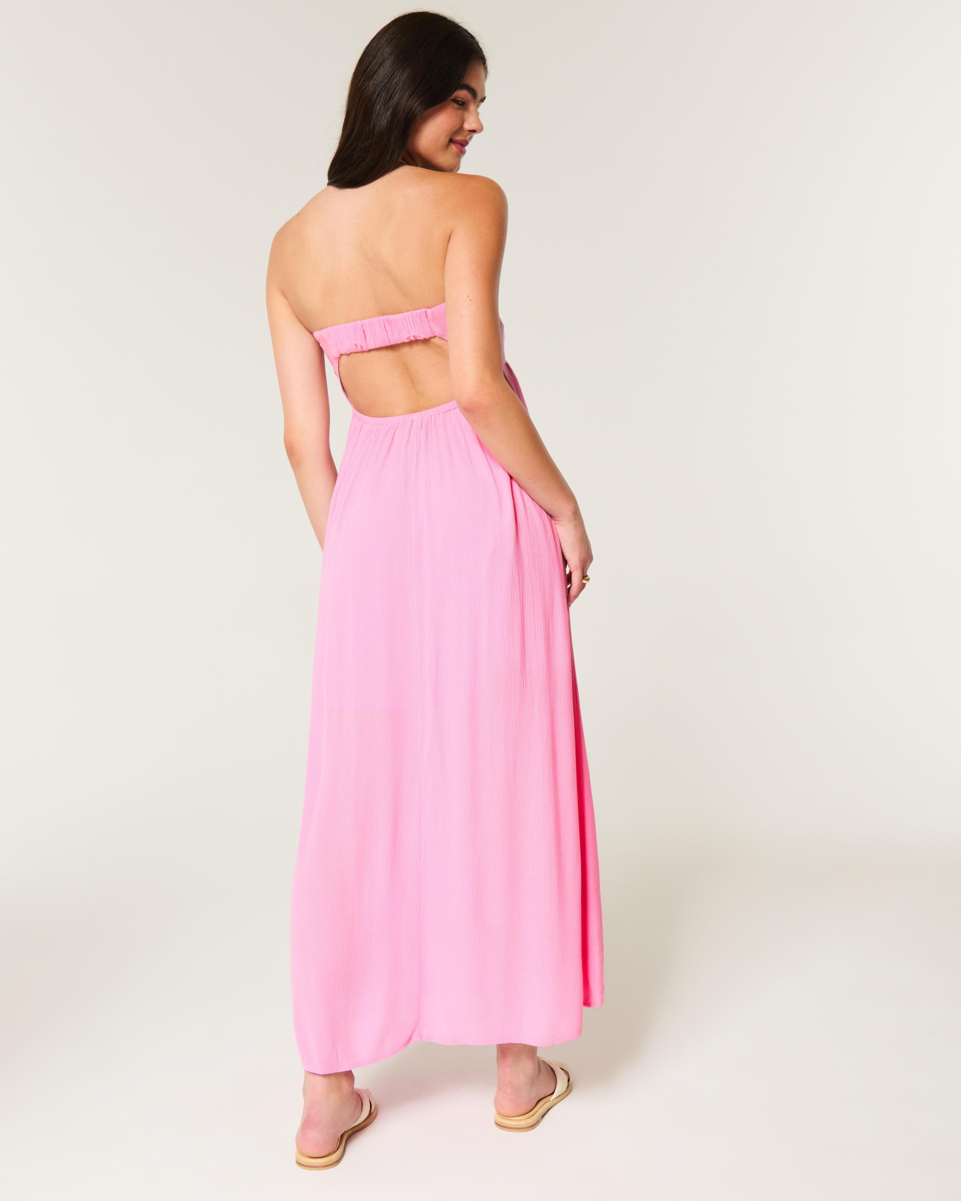 Twist Bust Strapless Midi Dress Product Image