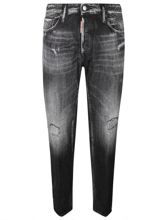 DSQUARED2 Black Cotton Washed Denim Jean In Grey product image