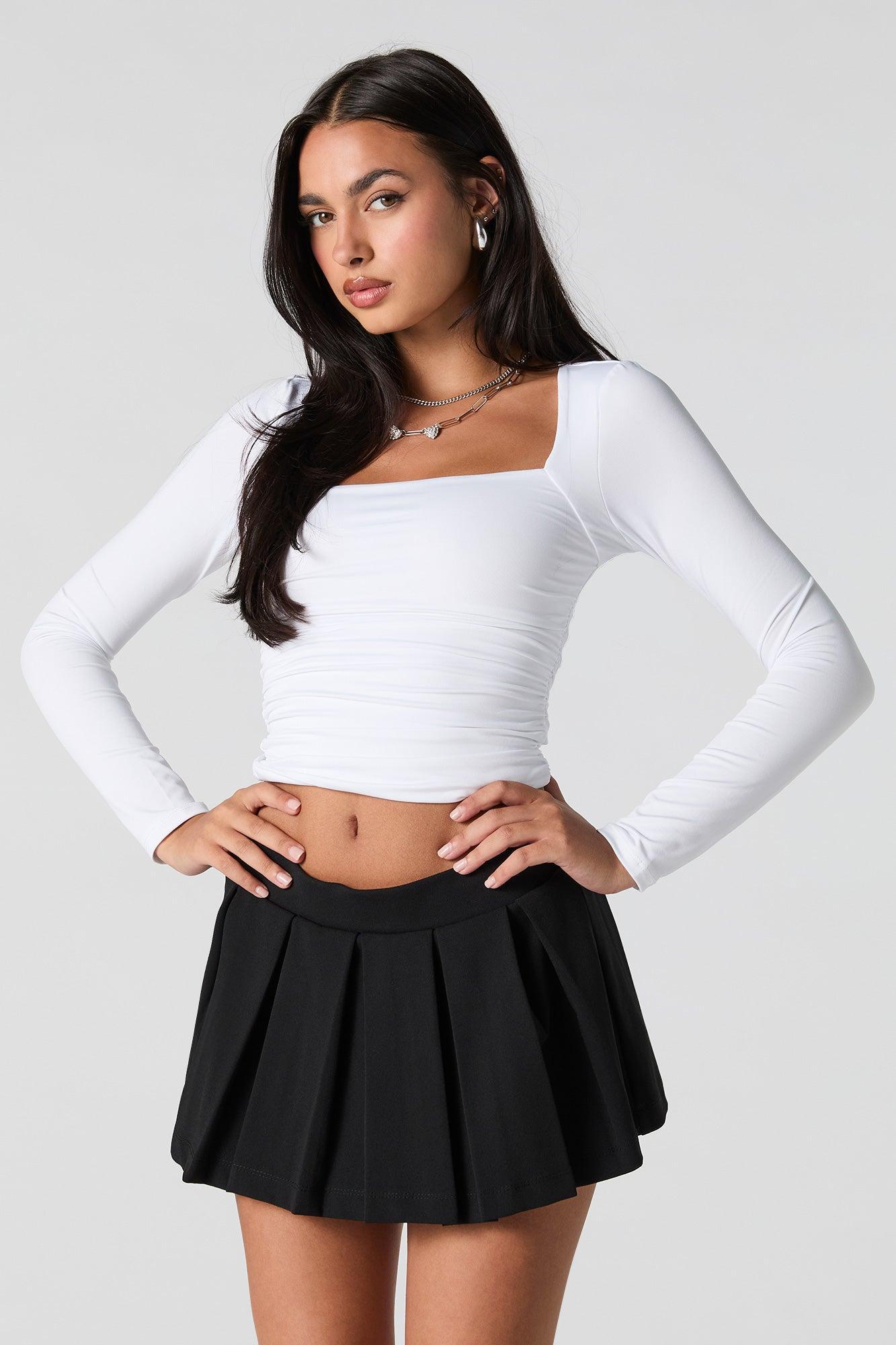 Crepe Pleated Mini Skort Female Product Image