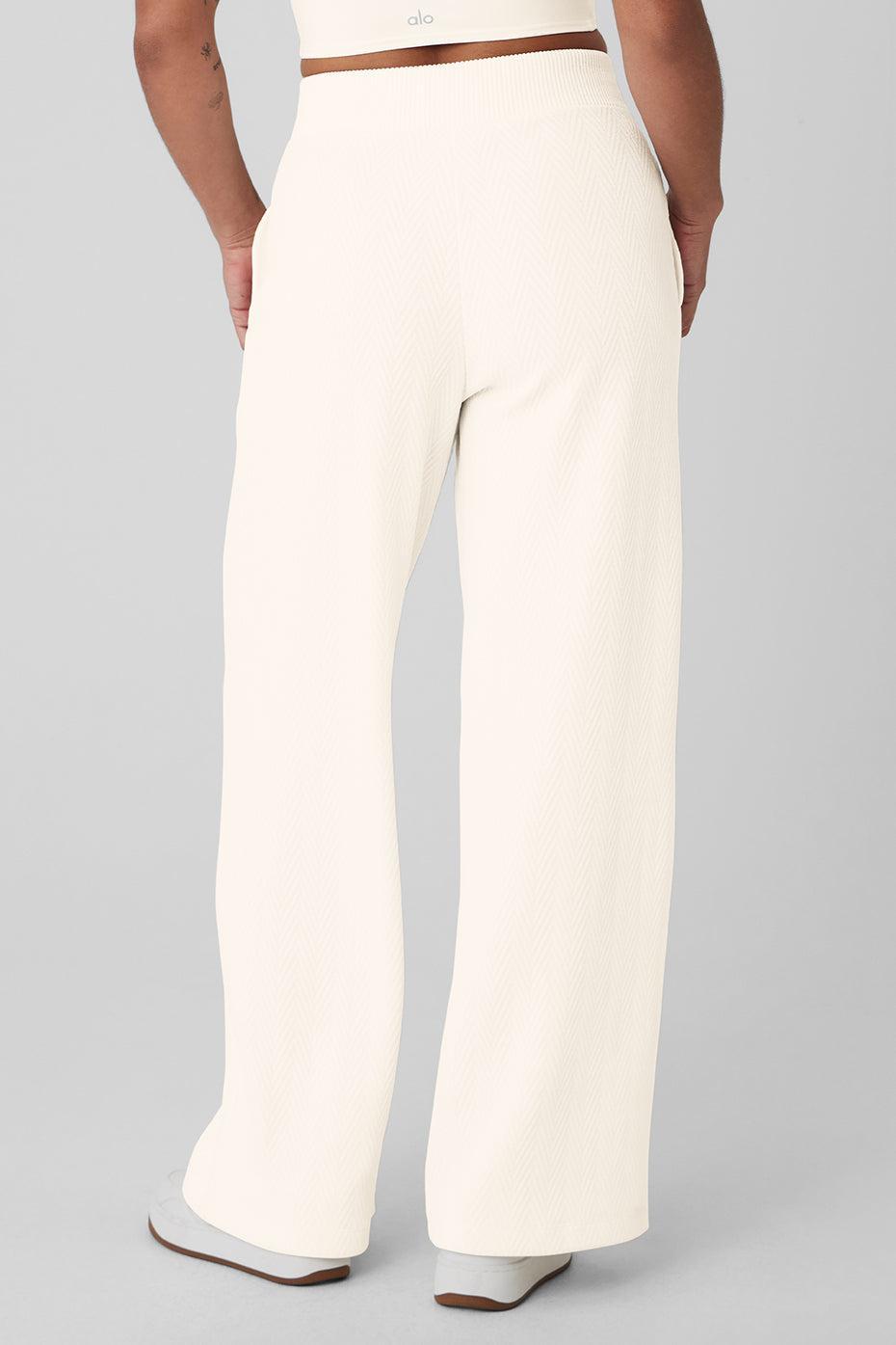 High-Waist Cozy Day Wide Leg Pant - Ivory Female Product Image