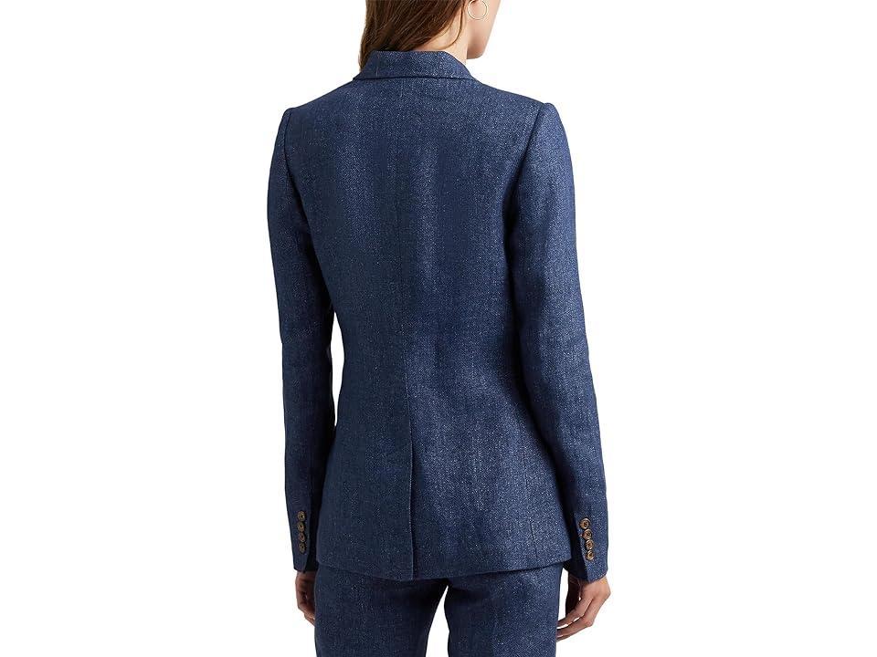 Lauren Ralph Lauren Delave Linen Blazer (Delave ) Women's Jacket Product Image