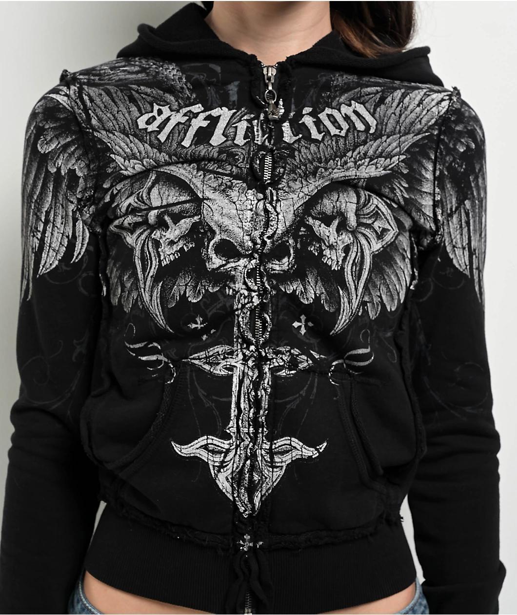 Affliction Death Eyes Black Zip Hoodie Product Image