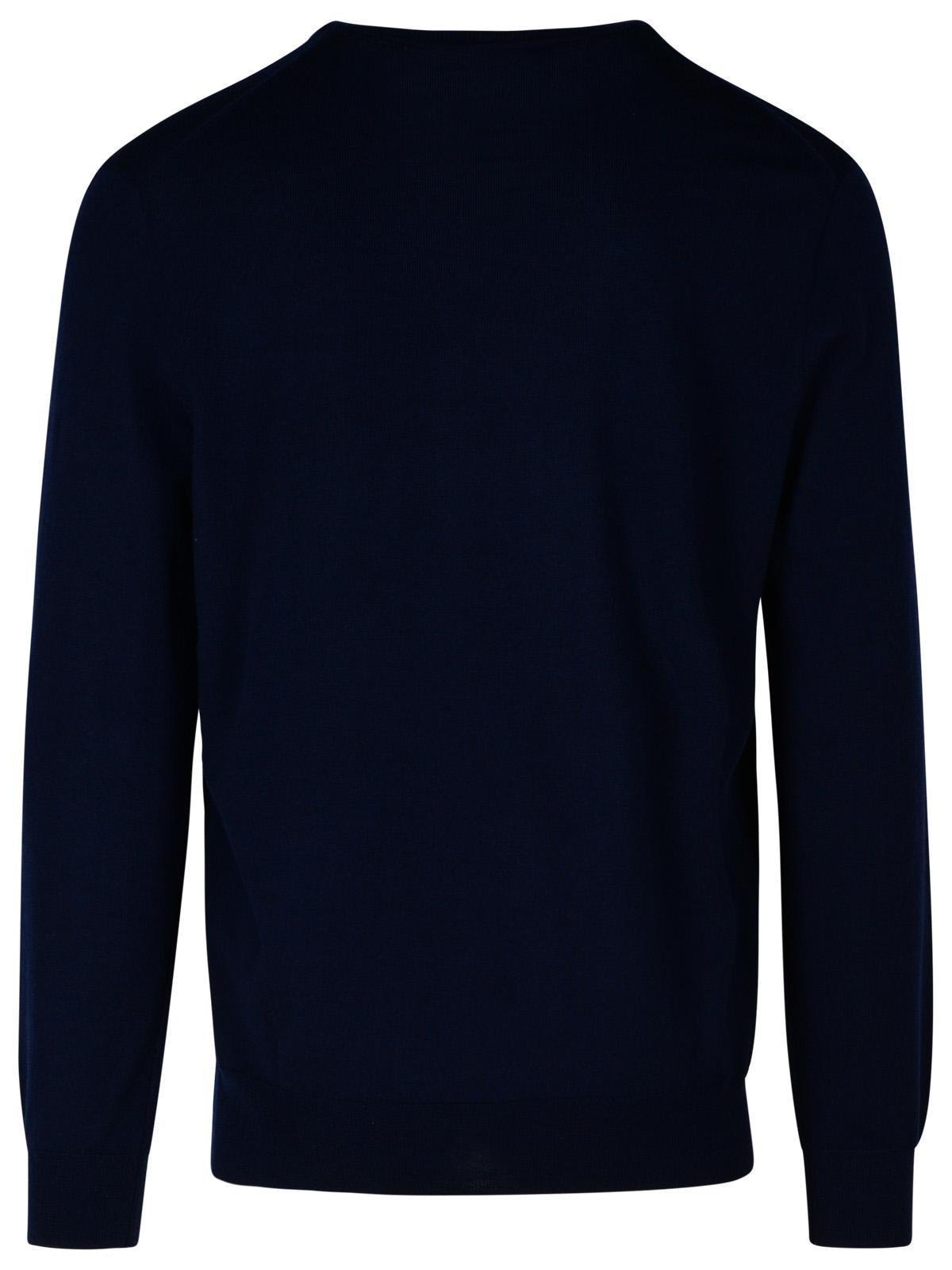 Logo Embroidered Crewneck Jumper In Azul Oscuro Product Image