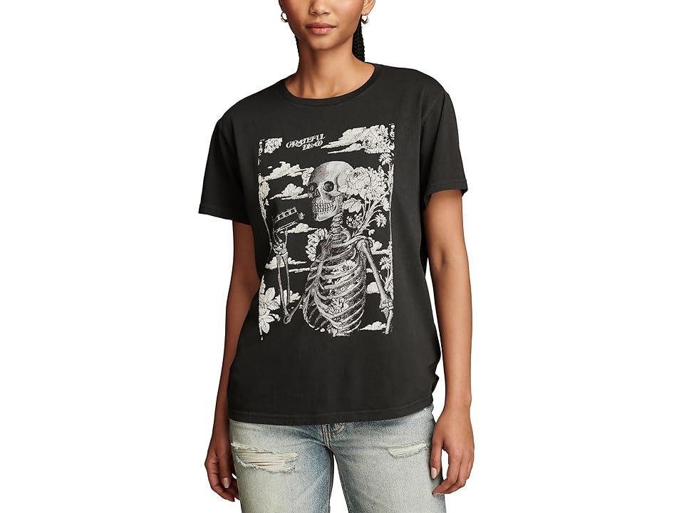 Lucky Brand Grateful Dead Skeleton Boyfriend Tee (Jet ) Women's Clothing product image