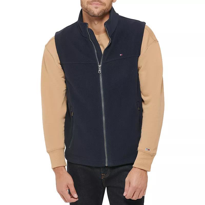 Big & Tall Tommy Hilfiger Fleece Vest with Stand Collar, Mens Product Image