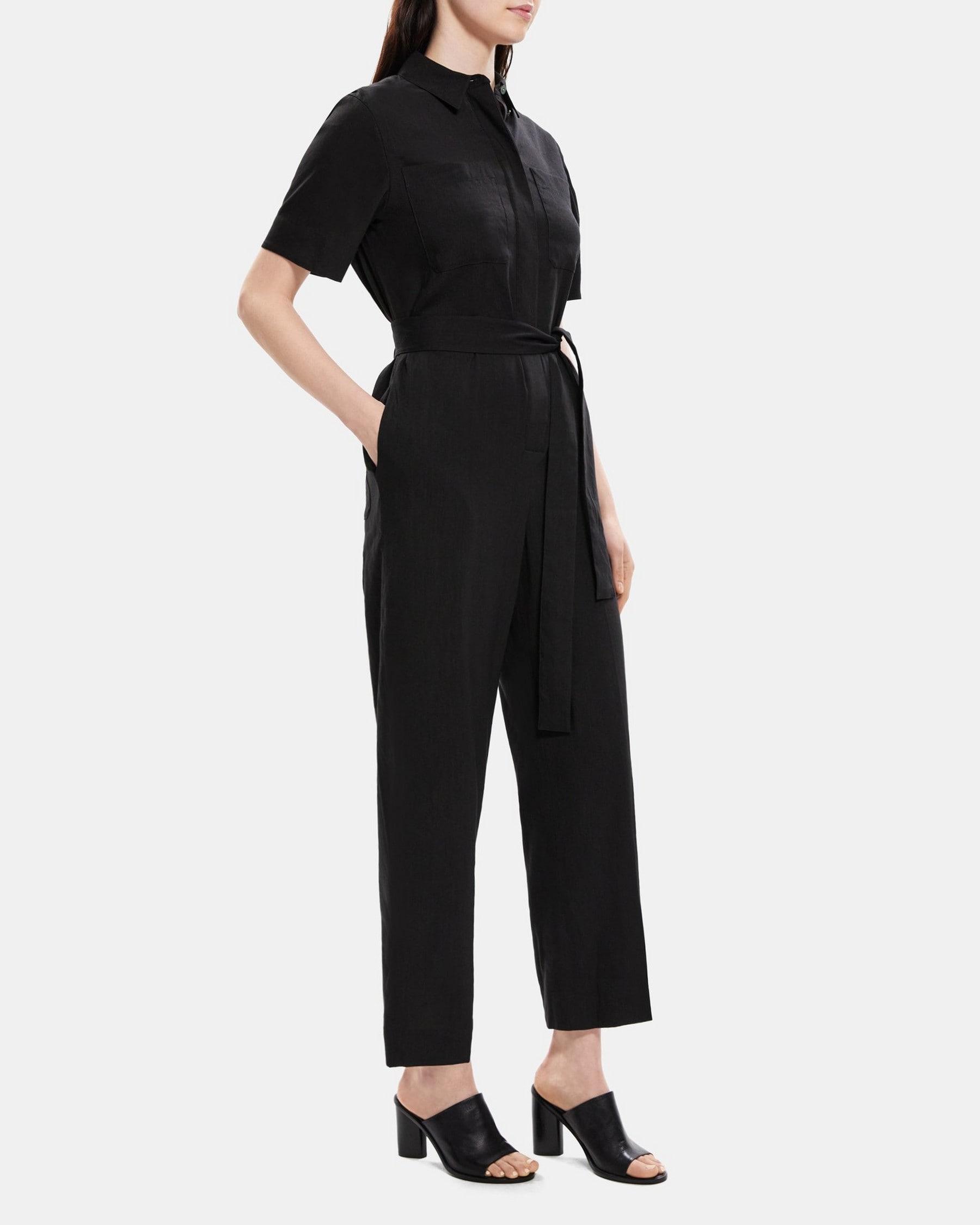 Utility Jumpsuit in Linen-Blend Product Image