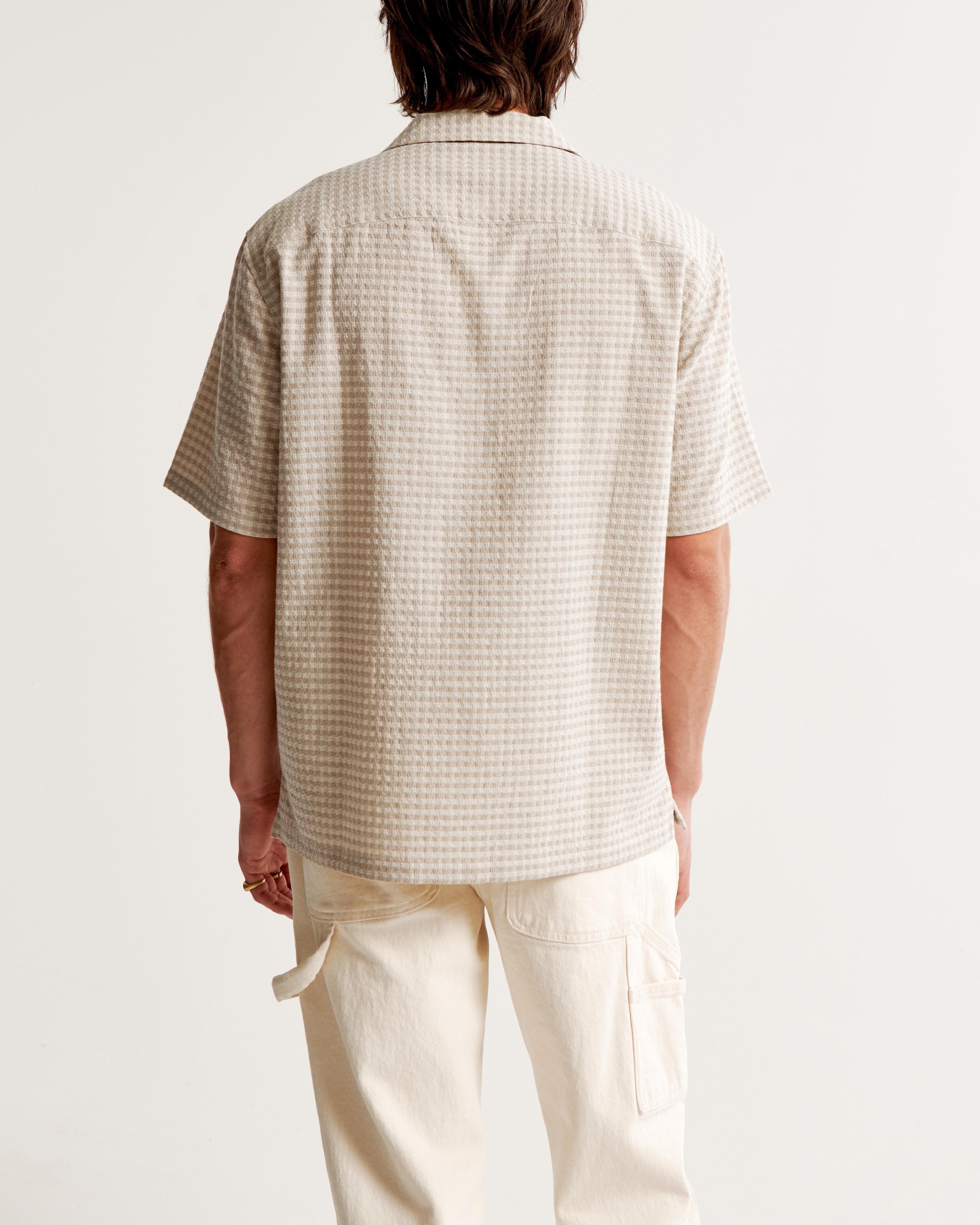 Camp Collar Waffle Button-Up Shirt Product Image