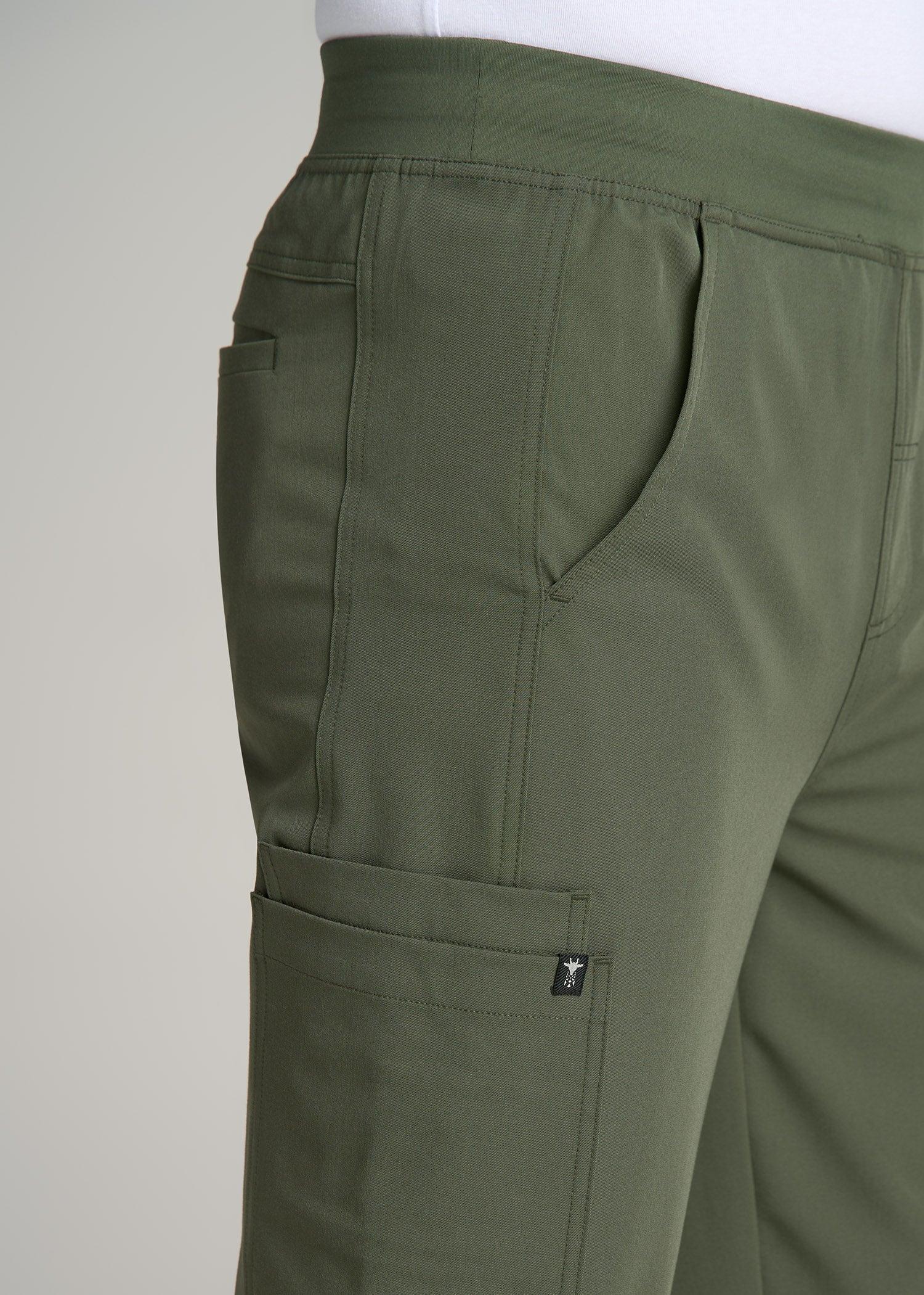 Cargo Scrub Pants for Tall Men in Clover Green Product Image