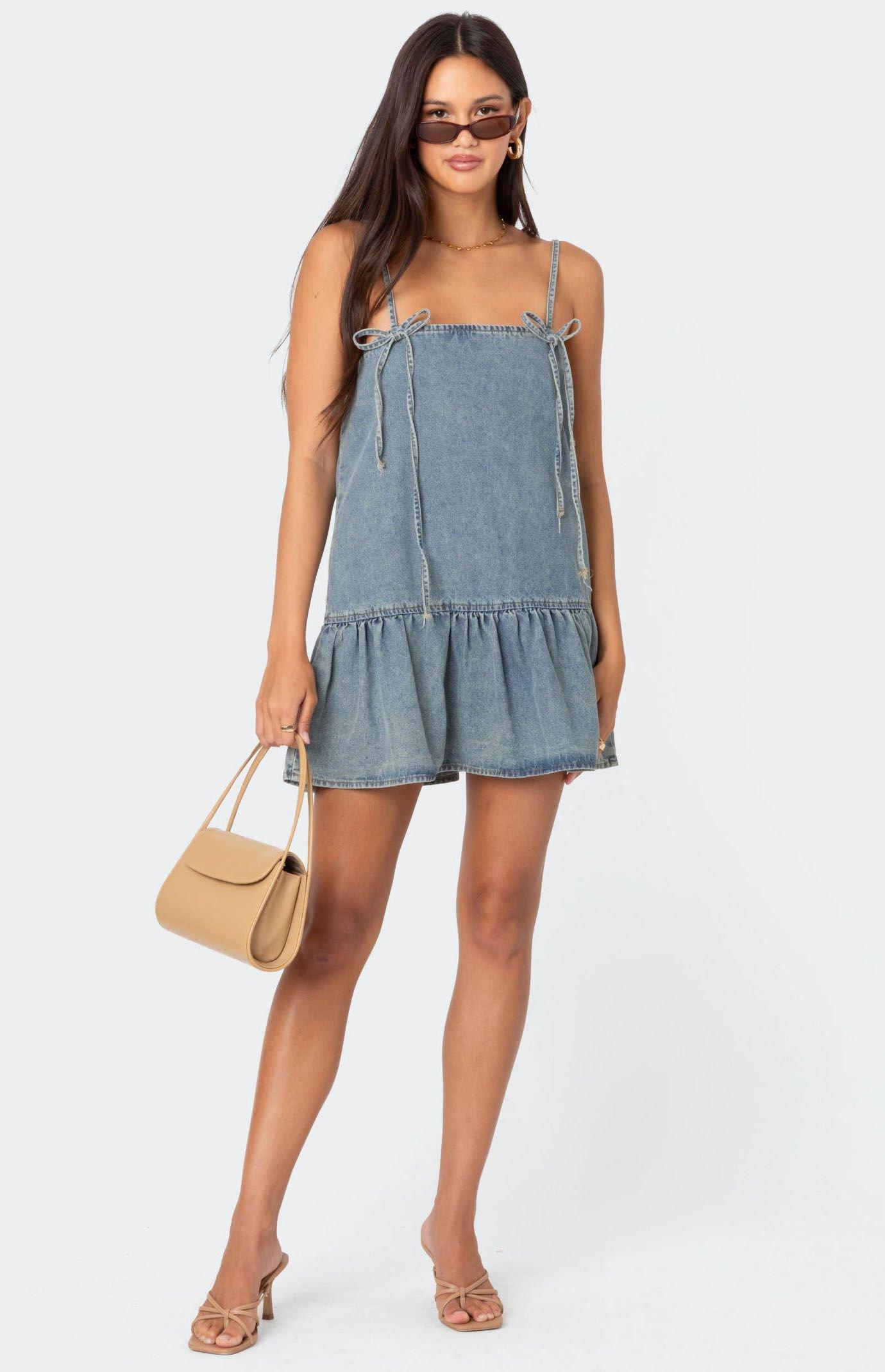 Edikted Women's Dylan Denim Mini Dress Product Image