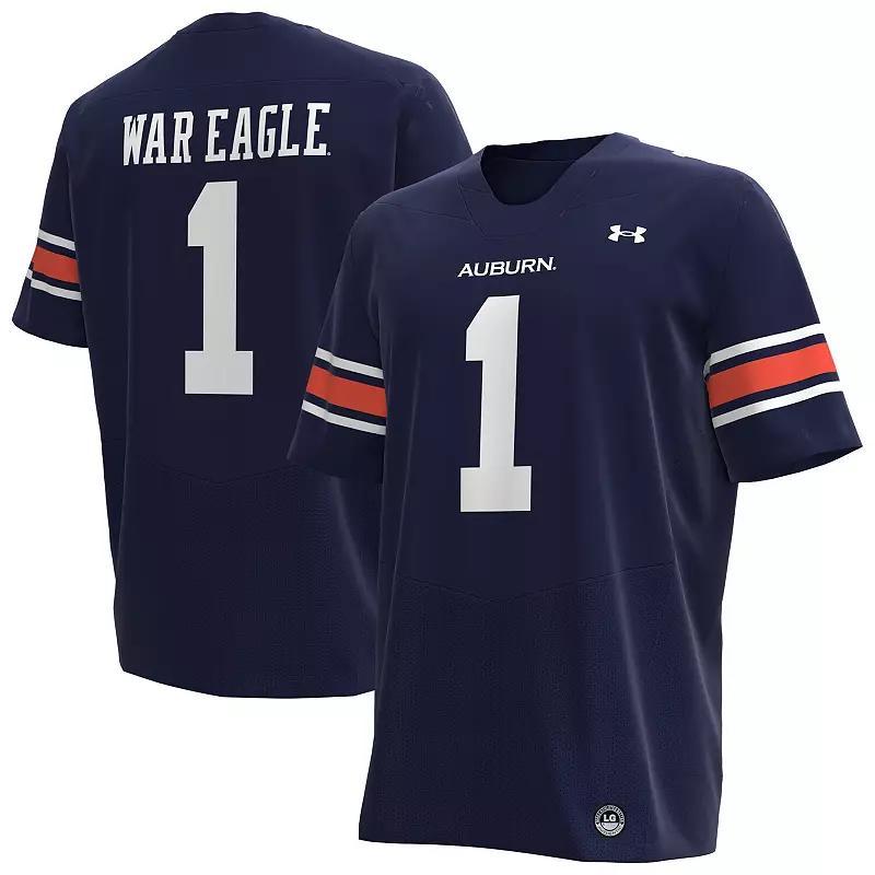 Mens Under Armour #1 Auburn Tigers Replica Football Jersey Blue Product Image