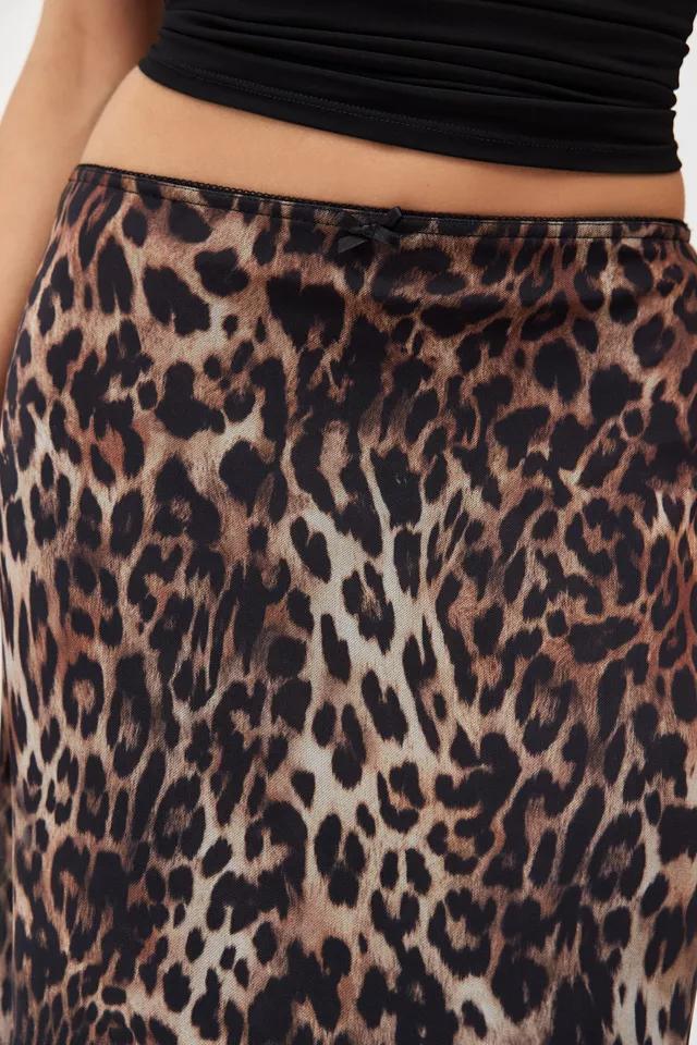 UO Leopard Print Mesh Maxi Skirt Product Image