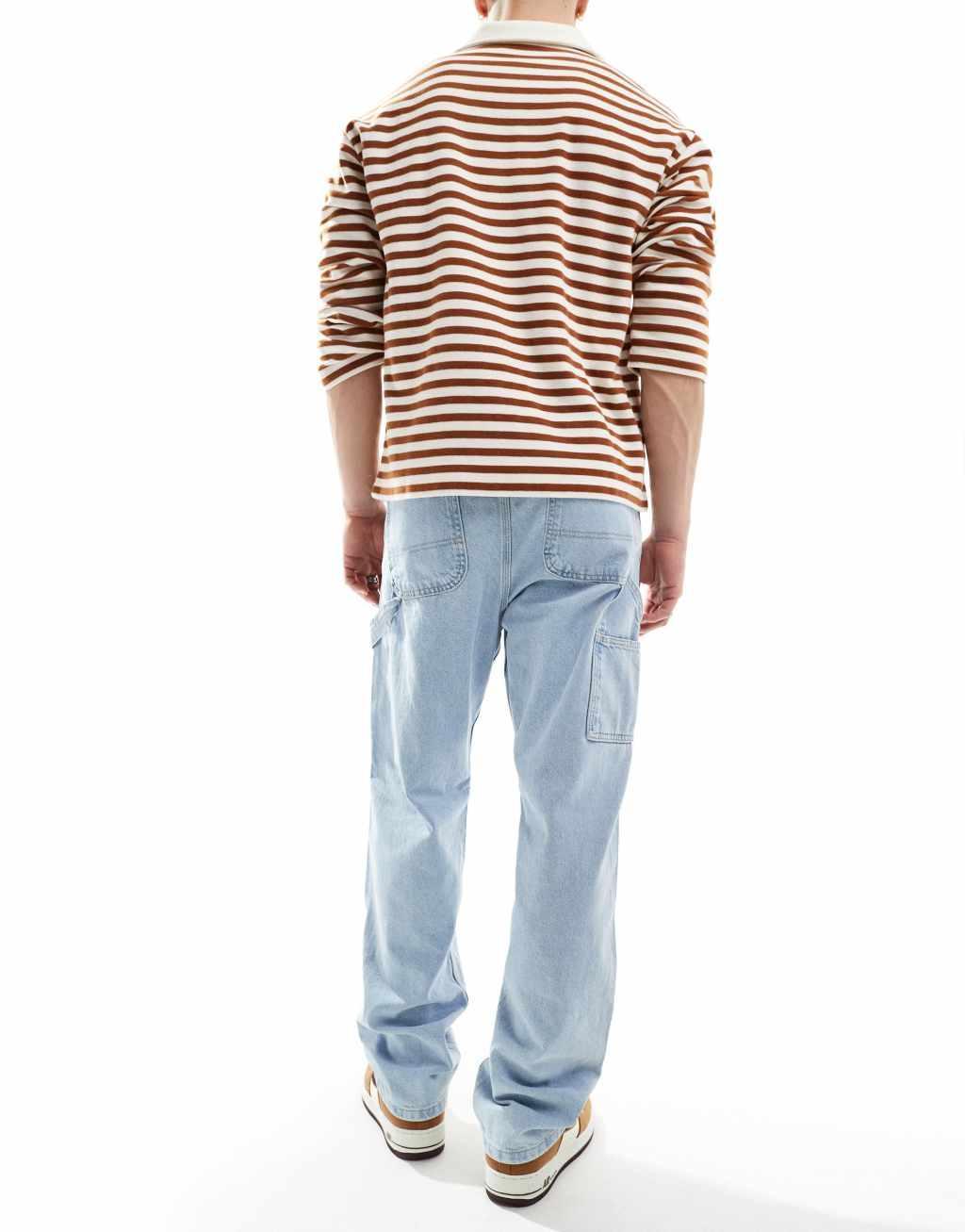 Jack & Jones eddie baggy painter jean in light blue wash  Product Image