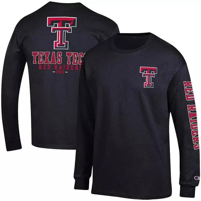 Mens Champion Texas Tech Red Raiders Team Stack Long Sleeve T-Shirt Product Image