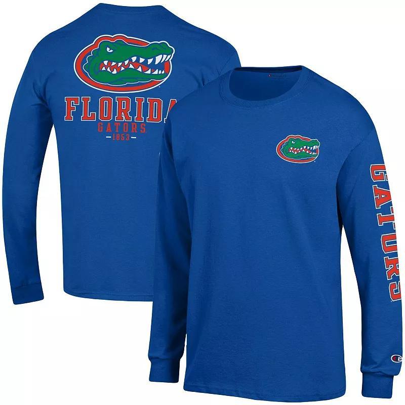 Mens Champion Royal Florida Gators Team Stack Long Sleeve T-Shirt Product Image