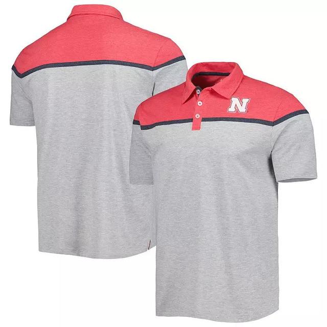 Mens Colosseum Heather Gray Nebraska Huskers Chamberlain Polo Product Image