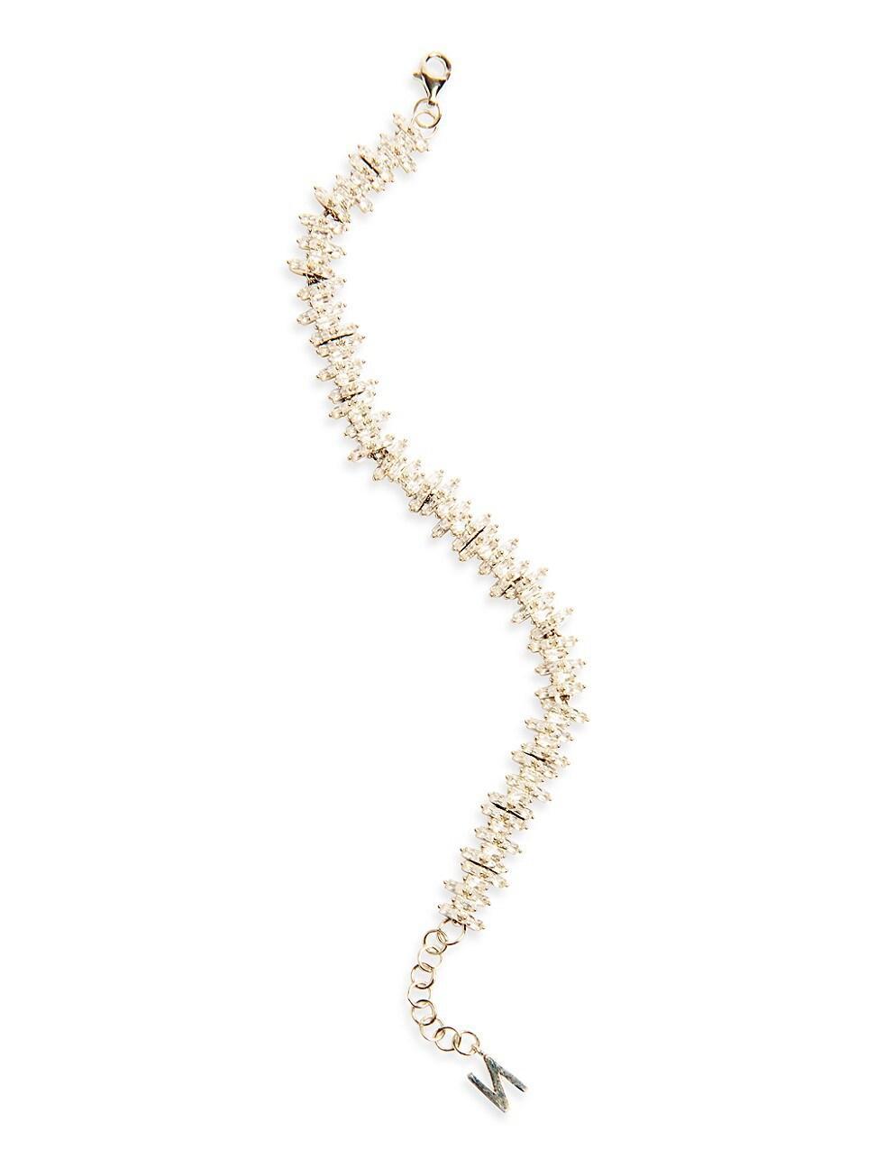 Womens The Collection Carrie Rhodium Vermeil & Crystal Bracelet Product Image