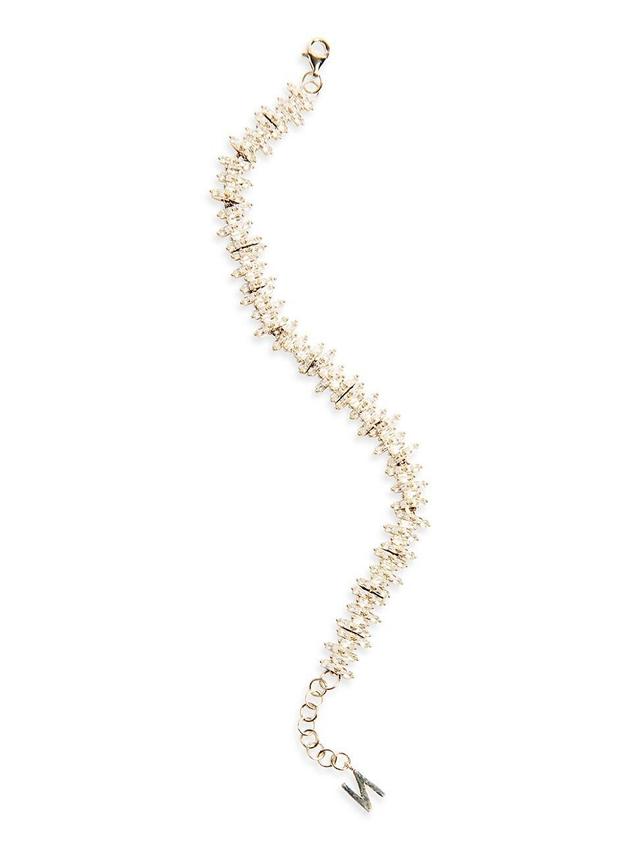 Womens The Collection Carrie Rhodium Vermeil & Crystal Bracelet Product Image