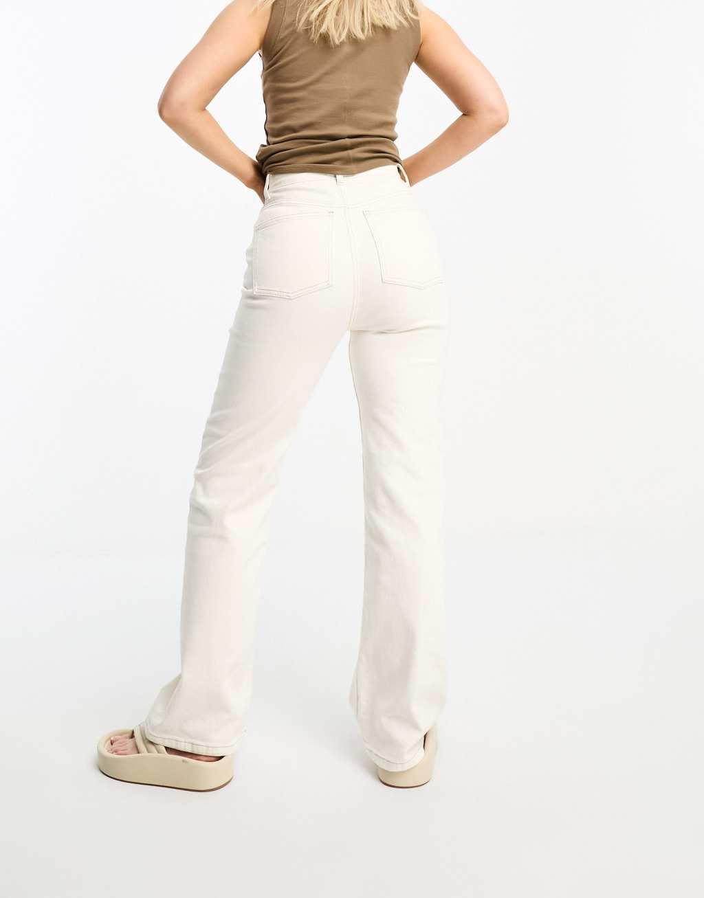 ASOS DESIGN Hourglass comfort stretch straight leg jeans in off white Product Image