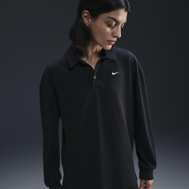 Womens Nike Sportswear Essential Oversized Long-Sleeve Polo Product Image