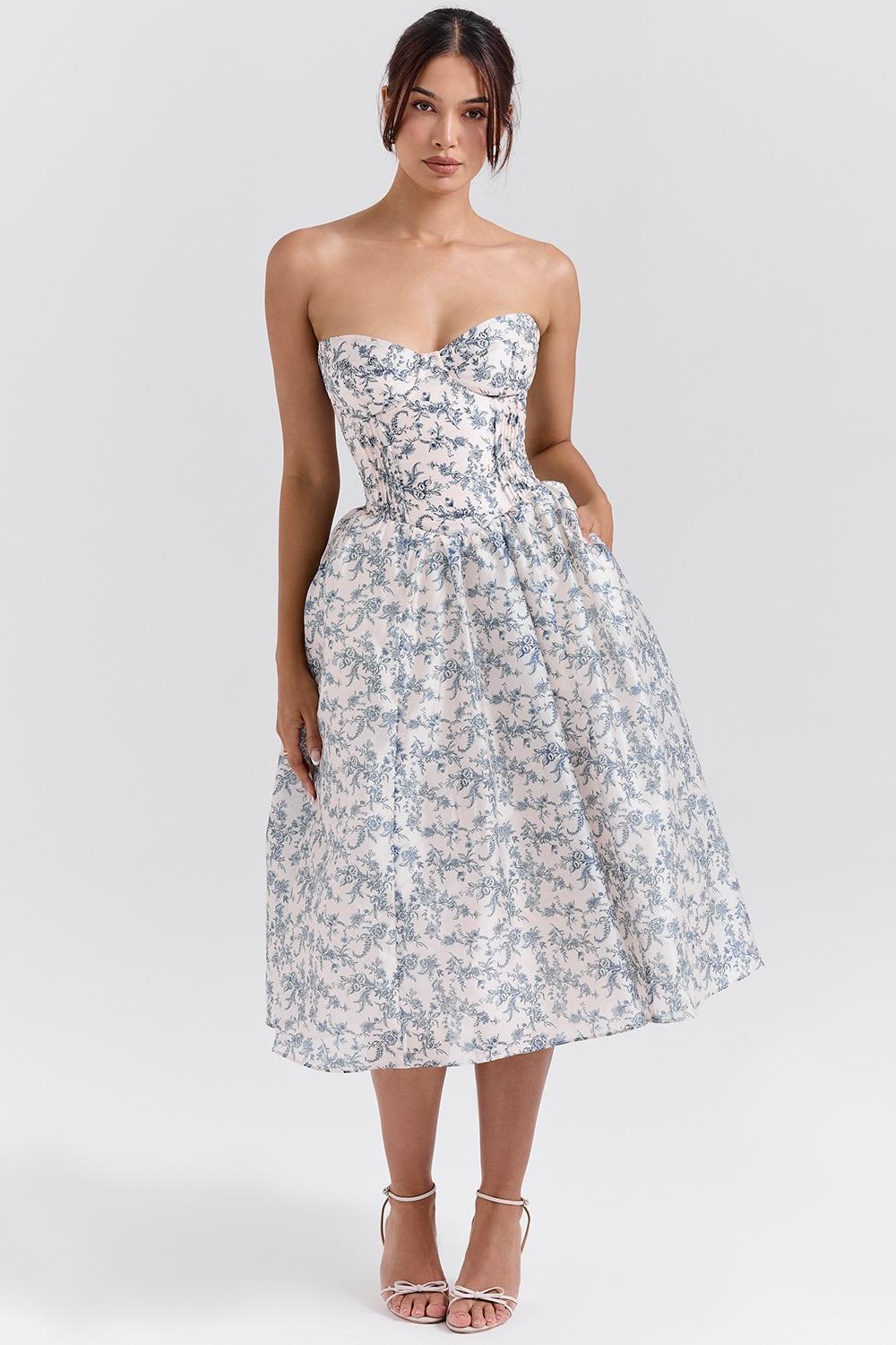 Bennett English Porcelain Print Strapless Sundress Product Image