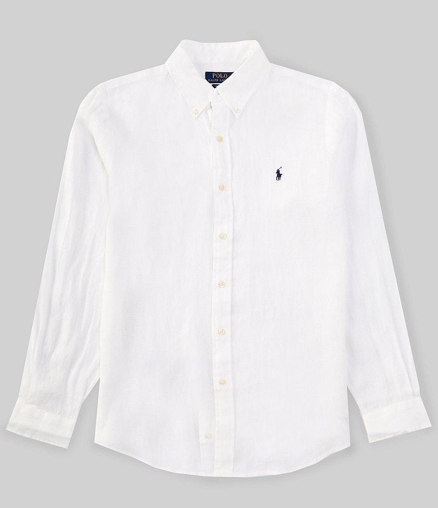 Polo Ralph Lauren Piece Dye Linen Long Sleeve Woven Shirt Product Image