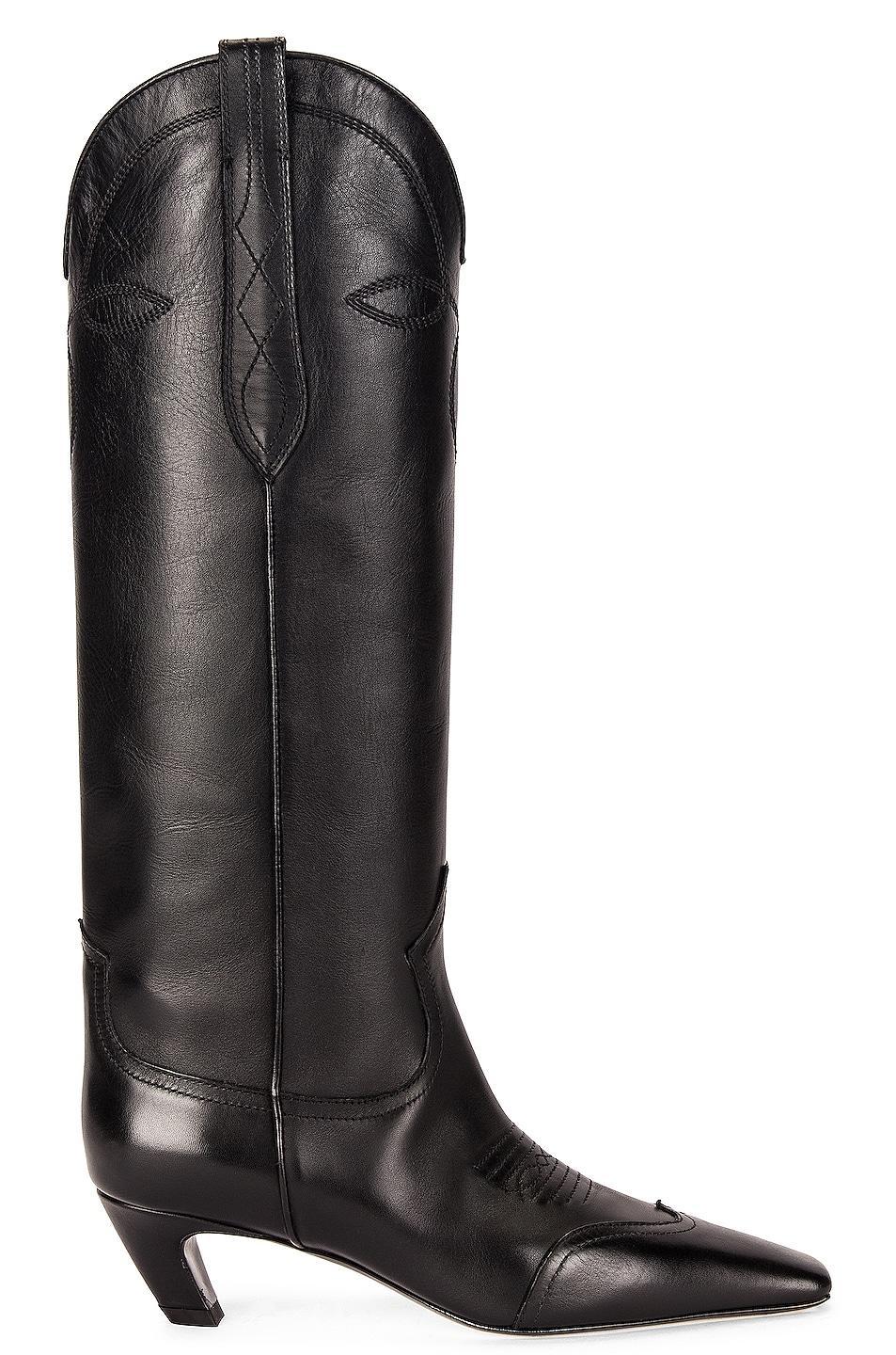 KHAITE Dallas Boots in Black - Black. Size 40 (also in 39, 39.5, 40.5, 41). Product Image