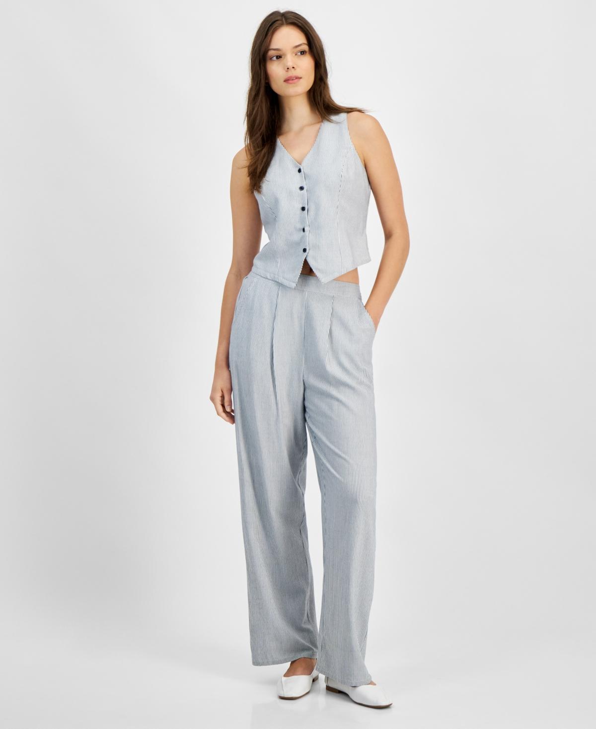 And Now This Womens Pull-On Pin-Striped Pants Product Image