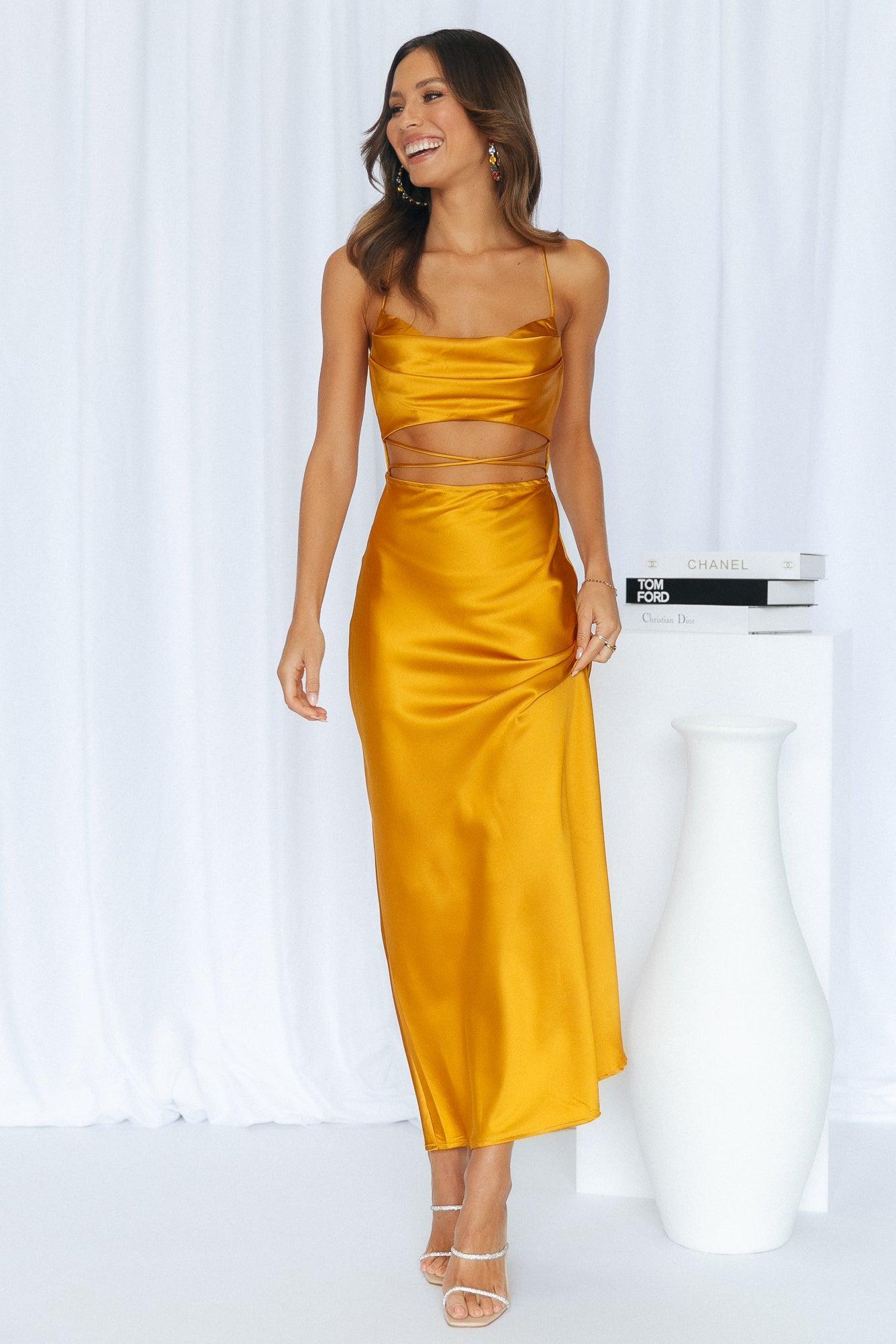 Made Love Midi Dress Golden Product Image