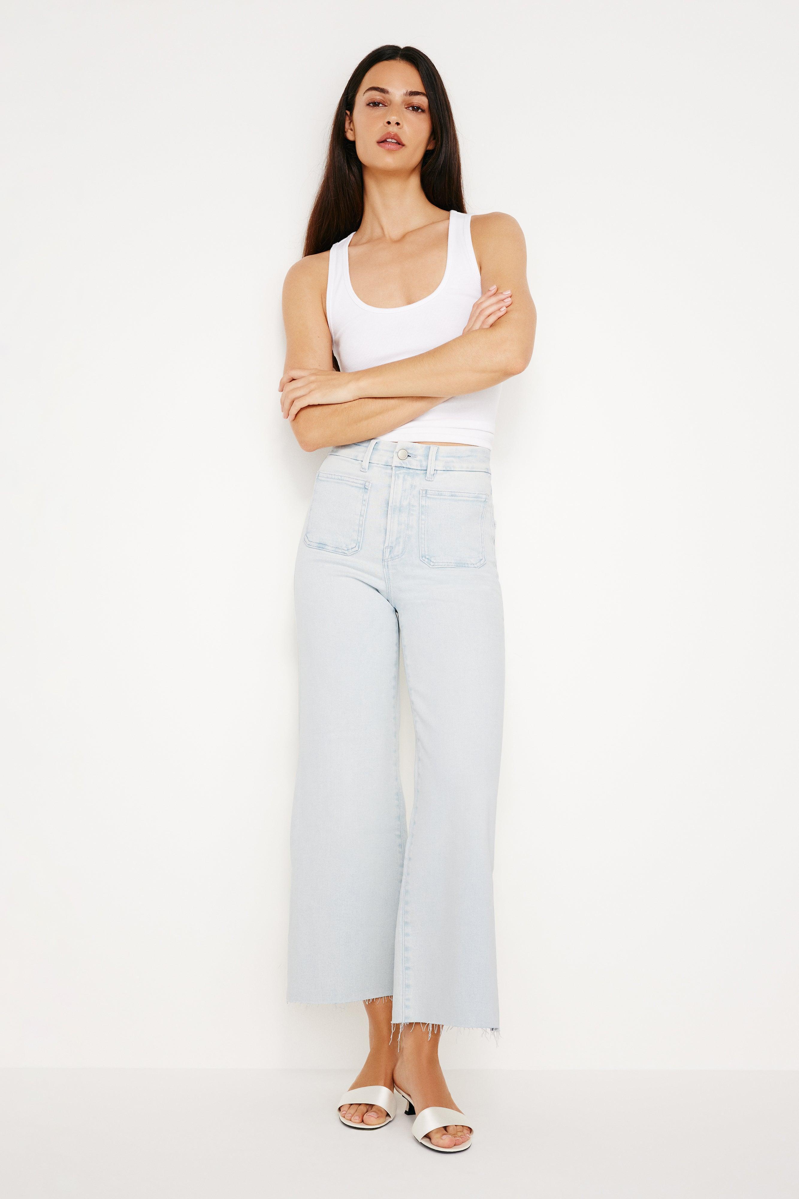 SOFT-TECH GOOD WAIST CROPPED PALAZZO JEANS | INDIGO660 product image