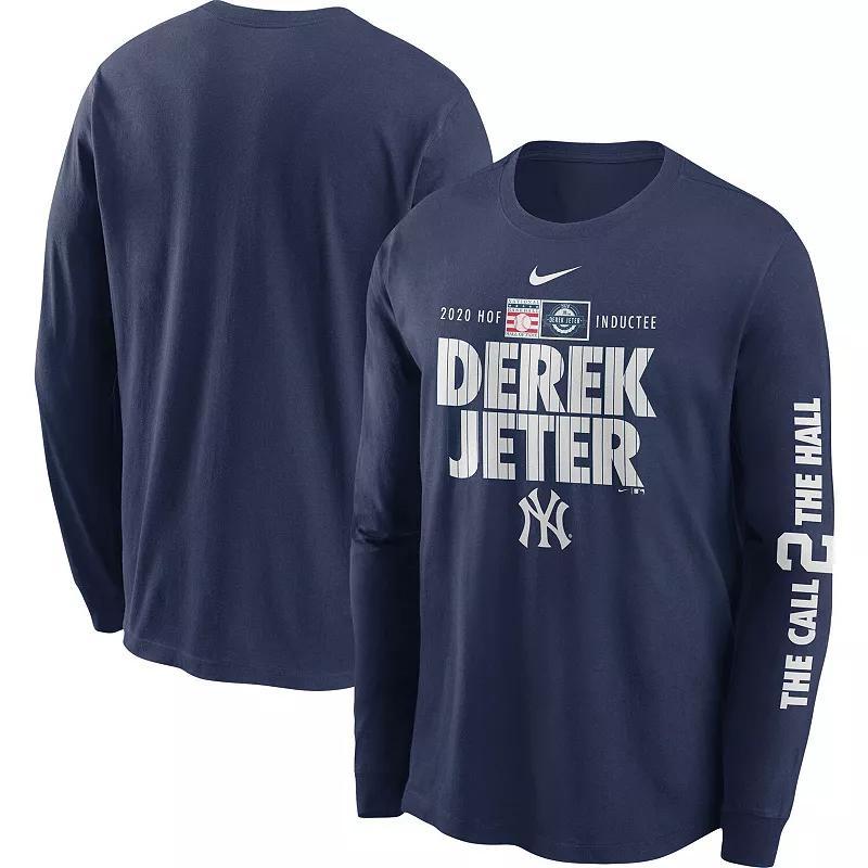 Mens Nike Derek Jeter New York Yankees 2020 MLB Hall of Fame Inductee The Call 2 The Hall Long Sleeve T-Shirt Blue Product Image