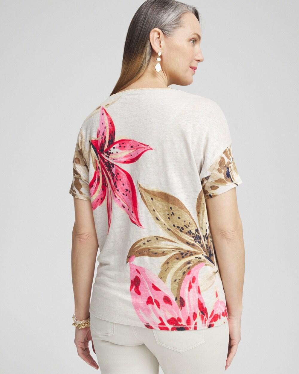 Touch of Cool™ Abstract Ruched Banded Hem Top Product Image