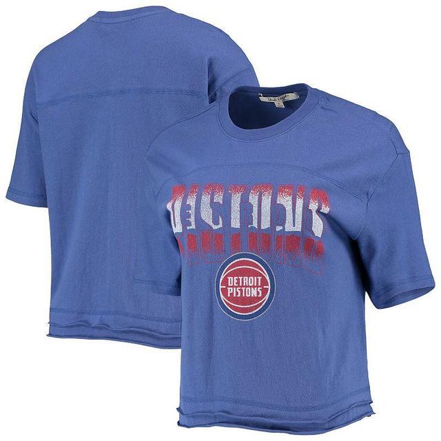 Womens Junk Food Blue Detroit Pistons Gradient Crop Top Product Image