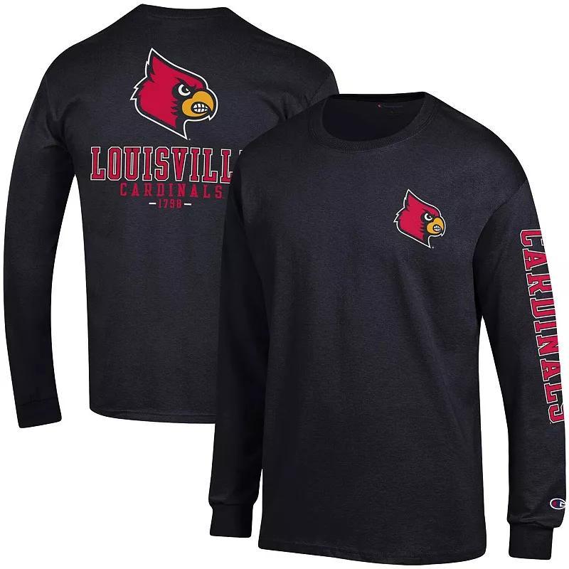 Mens Champion Louisville Cardinals Team Stack Long Sleeve T-Shirt Product Image