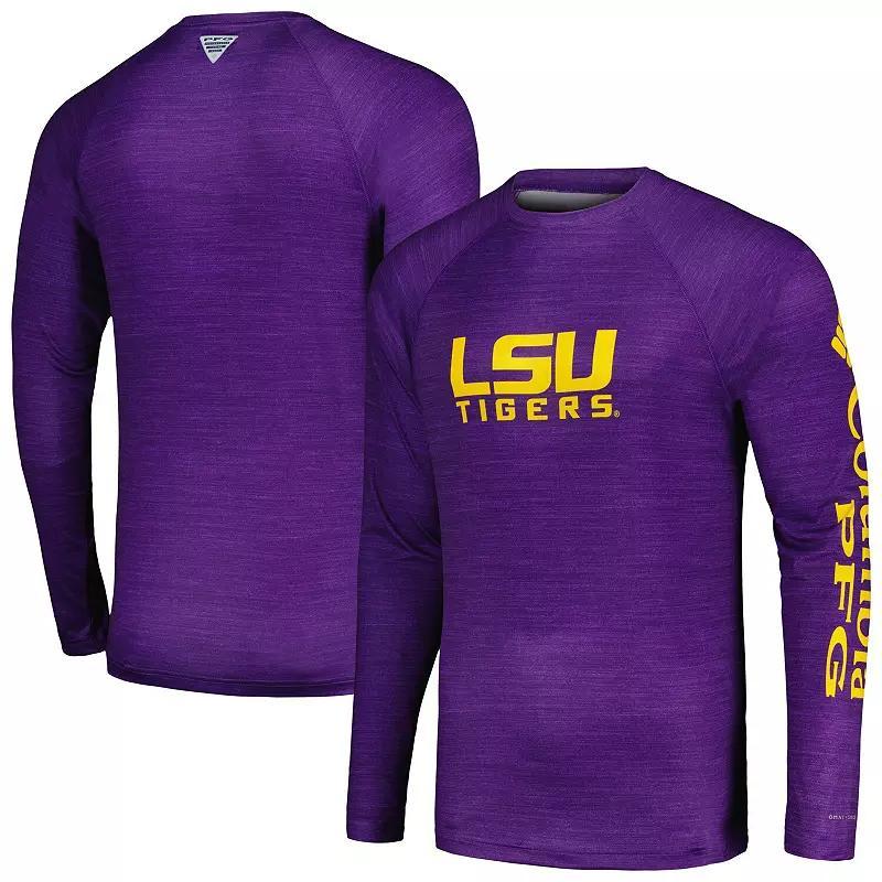 Columbia Mens Collegiate PFG Terminal Tackle Heather Long Sleeve Shirt - LSU- Product Image