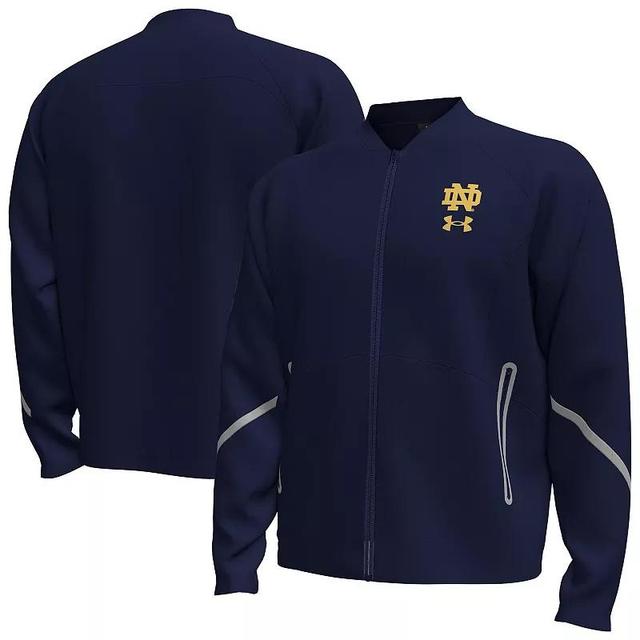 Mens Under Armour Notre Dame Fighting Irish Unstoppable Full-Zip Bomber Jacket Blue Product Image