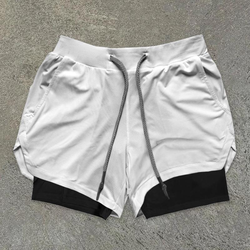 Essential Drawstring Double Layer Quick Dry Gym Shorts Product Image