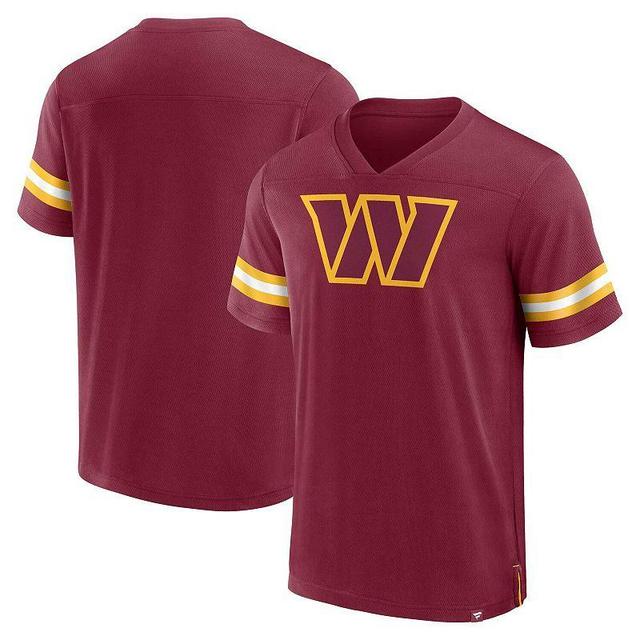 Mens Fanatics Burgundy Washington Commanders Jersey Tackle V-Neck T-shirt Product Image