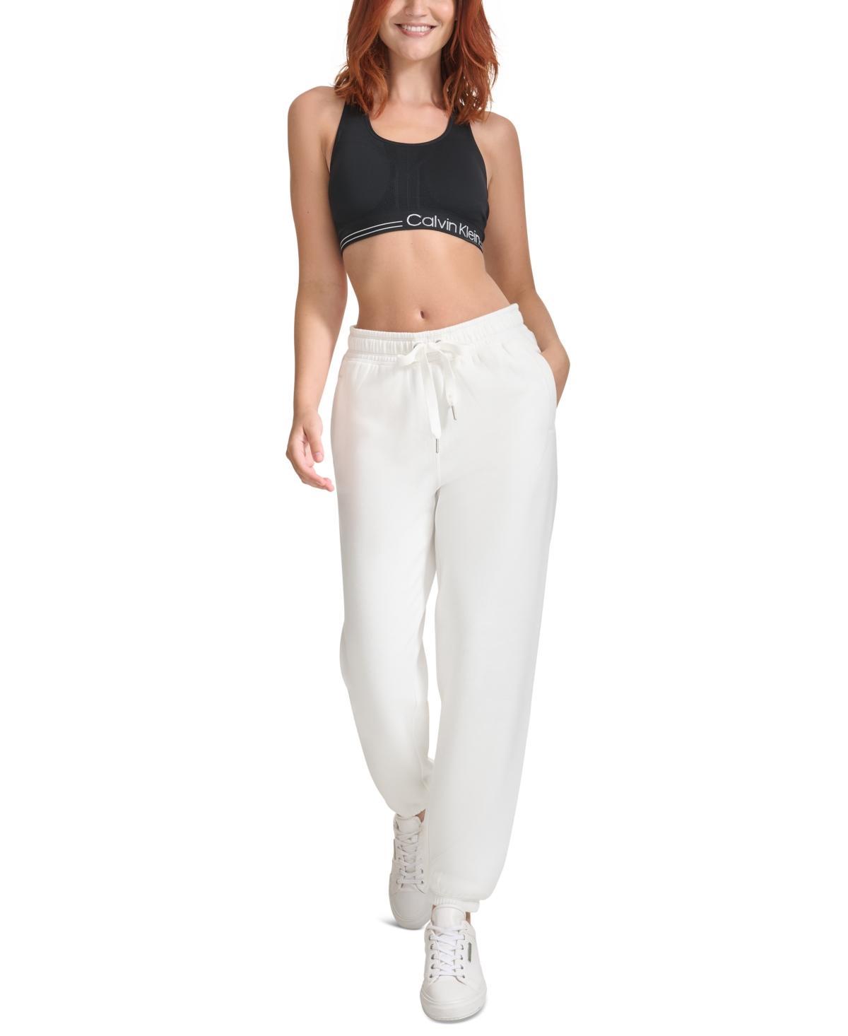 Calvin Klein Womens Fleece High Waist Drawstring Sweatpants Product Image