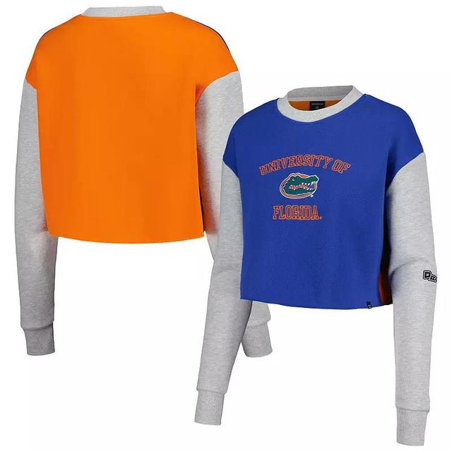 Womens Hype and Vice Royal Florida Gators Colorblock Rookie Crew Pullover Sweatshirt Product Image