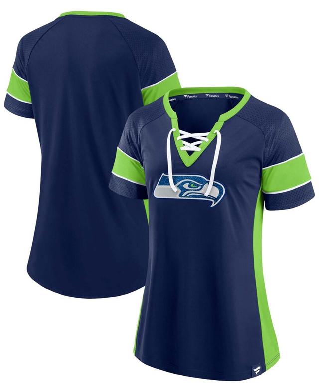 Fanatics Branded Womens College Seattle Seahawks Team Draft Me Lace-Up Raglan T-Shirt Product Image