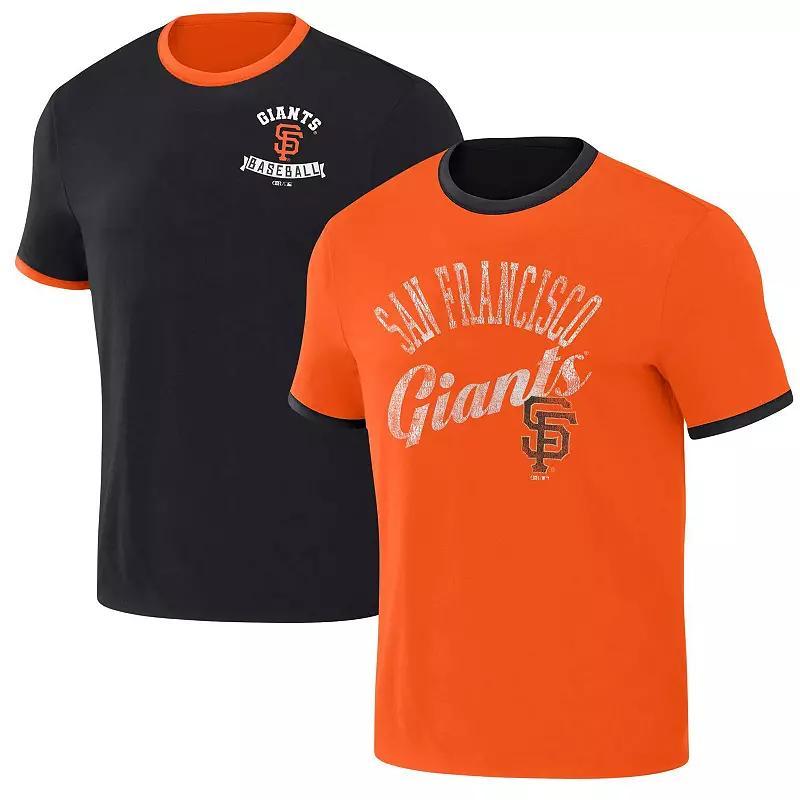 Mens Darius Rucker Collection by Fanatics /Orange San Francisco Giants Two-Way Ringer Reversible T-Shirt Product Image