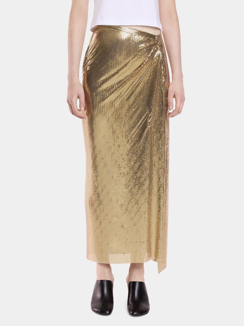 LONG GATHERED SKIRT IN MESH Product Image